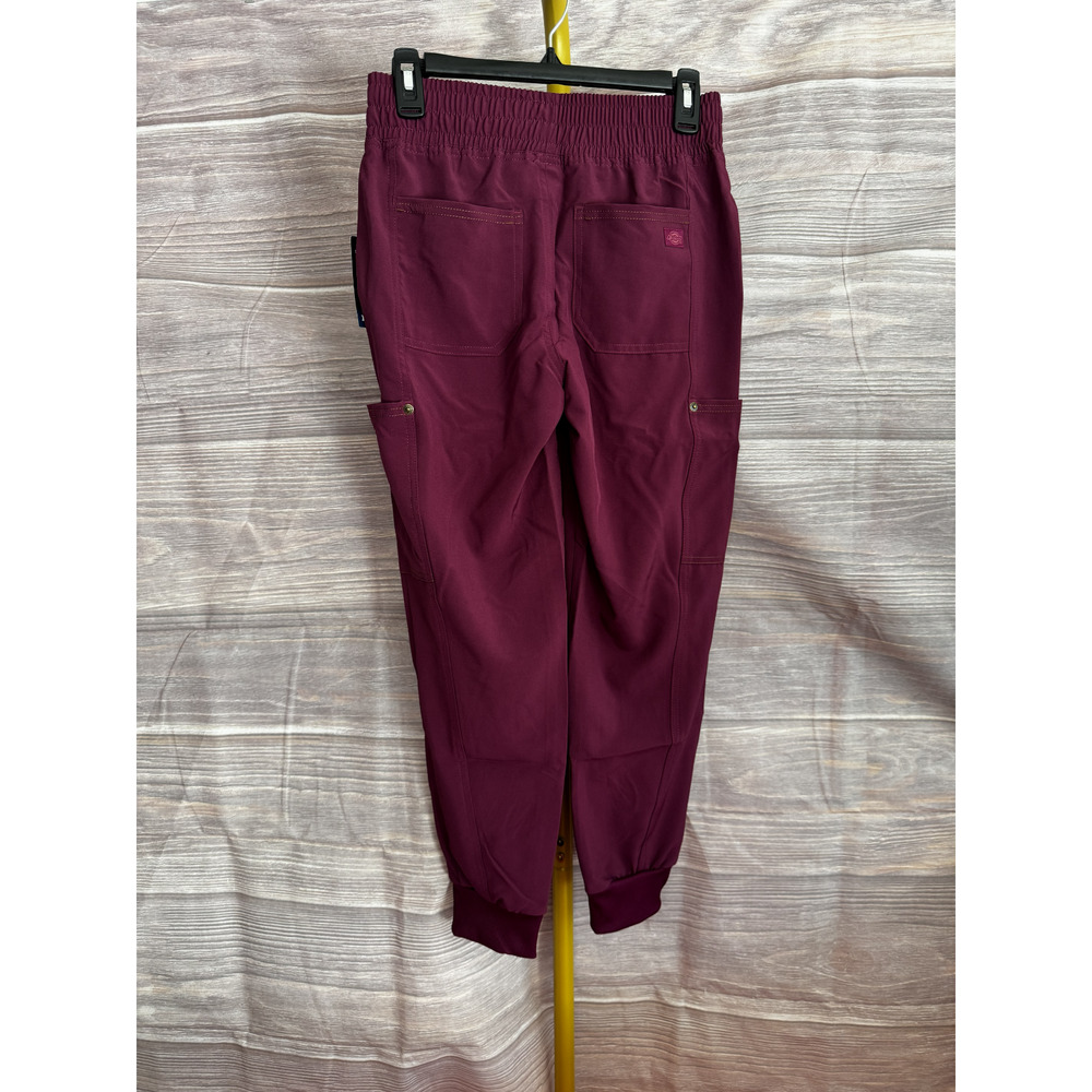 Dickies Riveting Women's Size XS/P Wine Maroon 6-Pocket Medical Scrub Bottoms - Picture 3 of 4